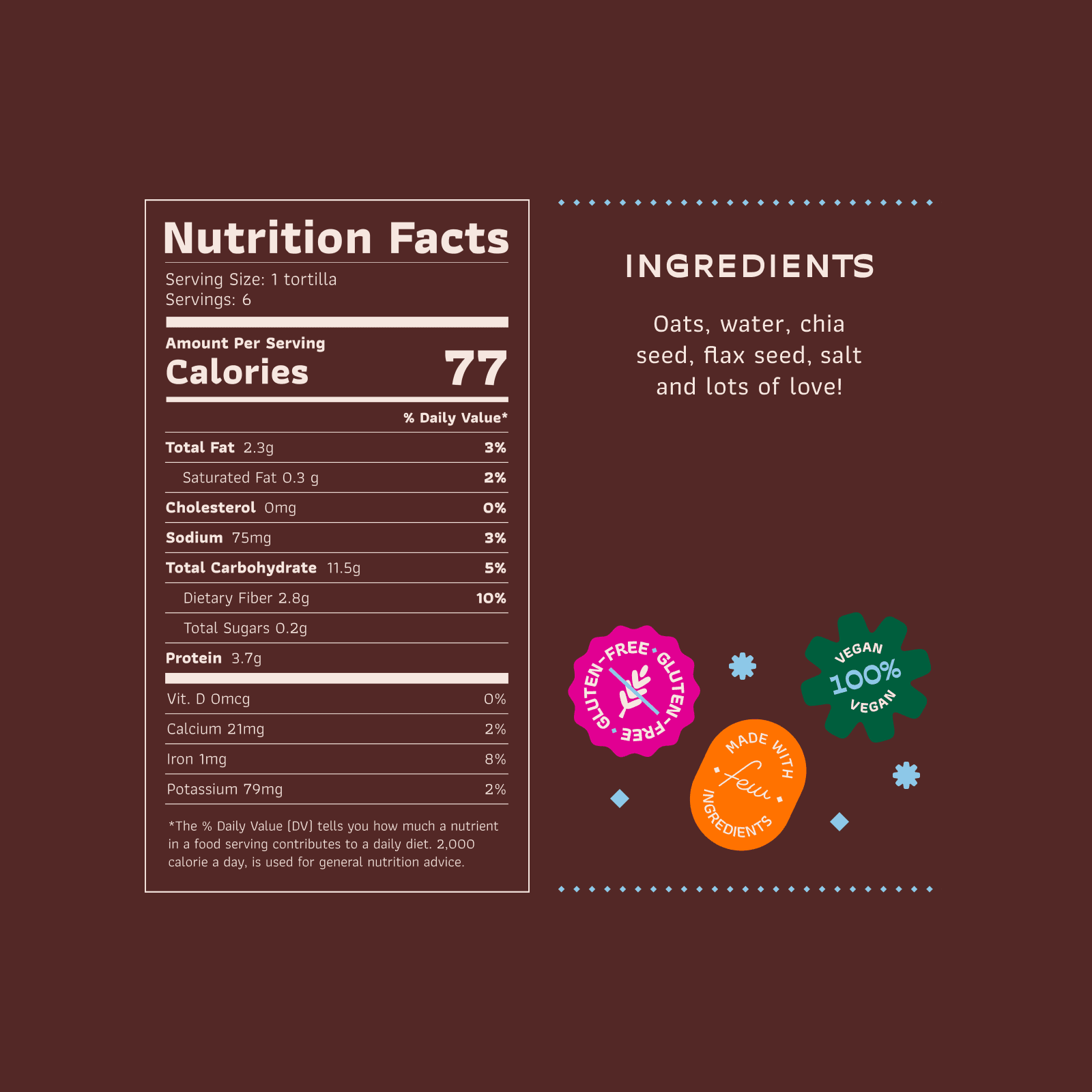 Multi-Seed Tortilla - Nutrimental_IngredientsMultigrain